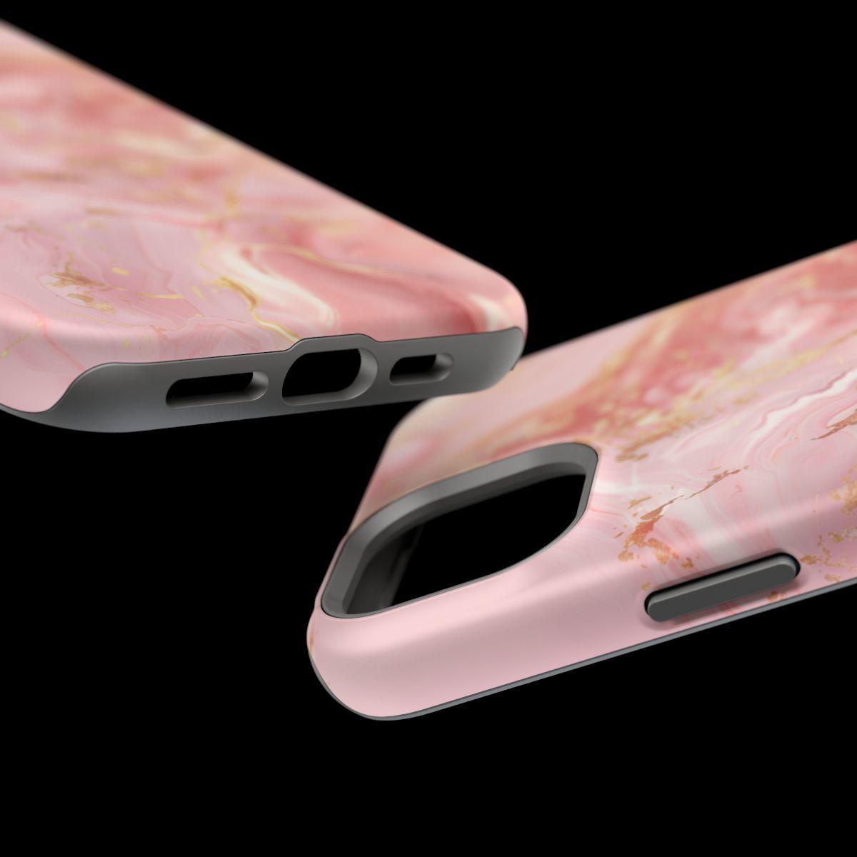 iPhone Case - Golden Vein Pink Marble