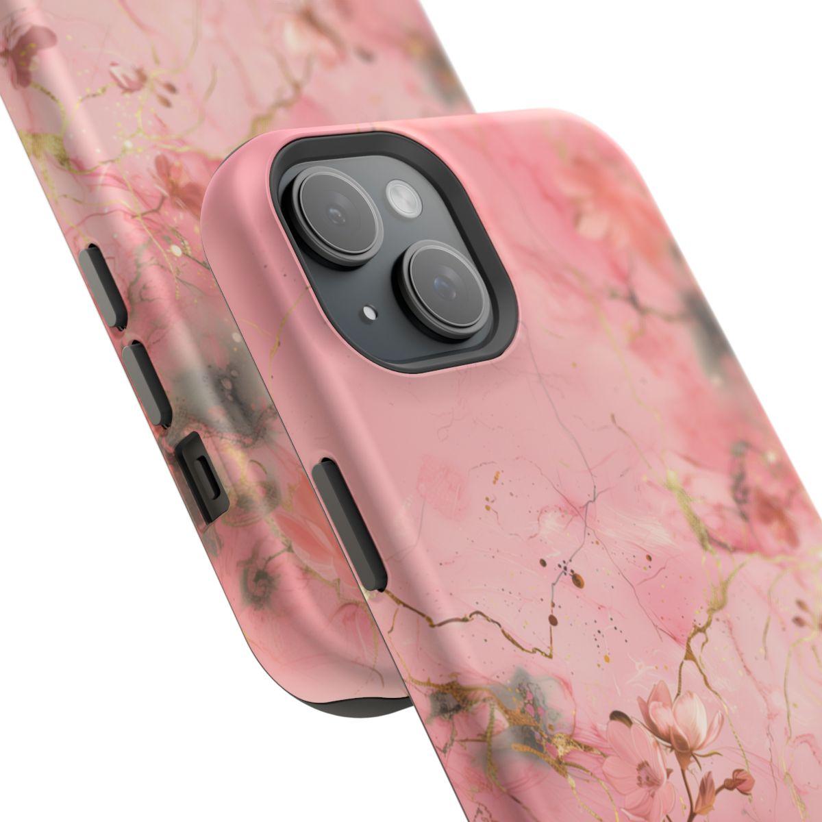 iPhone Case - Flower Pink Marble