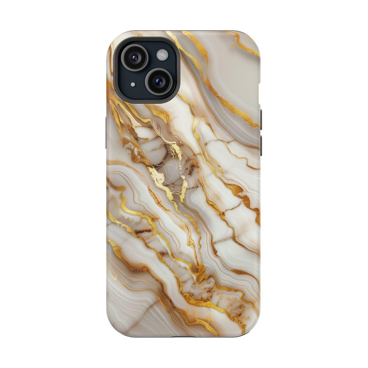 iPhone Case - Golden Vein White Marble