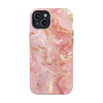 iPhone Case - Golden Vein Pink Marble