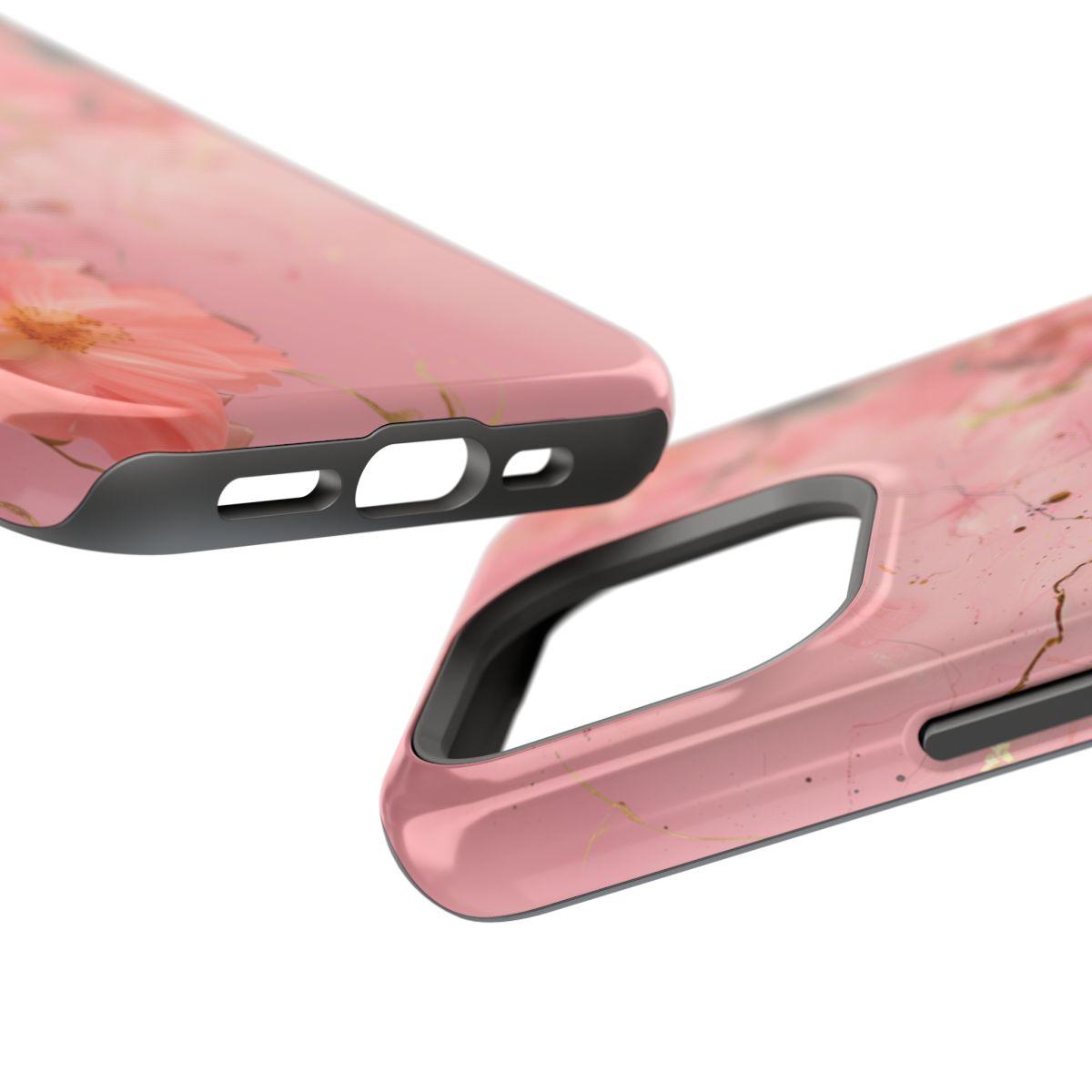 iPhone Case - Flower Pink Marble