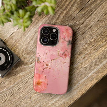 iPhone Case - Flower Pink Marble