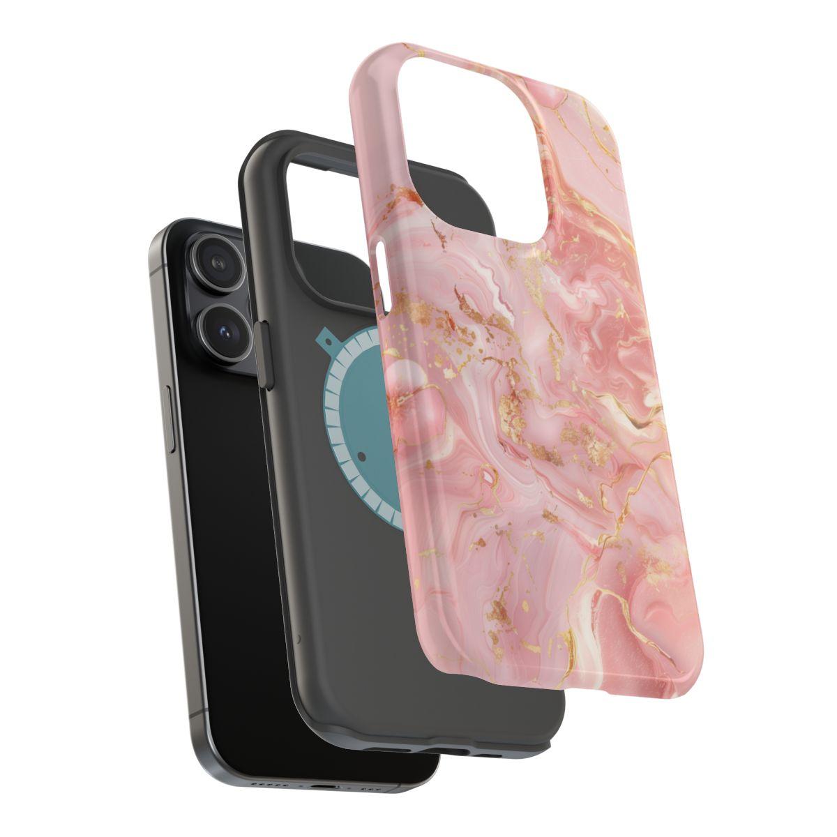 iPhone Case - Golden Vein Pink Marble