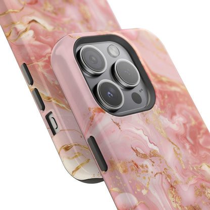 iPhone Case - Golden Vein Pink Marble