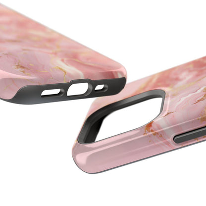 iPhone Case - Golden Vein Pink Marble