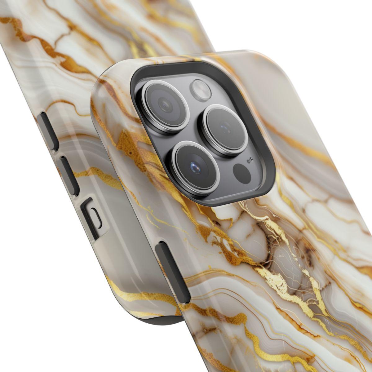 iPhone Case - Golden Vein White Marble