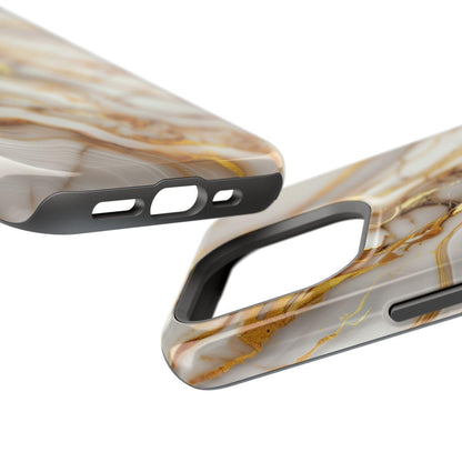 iPhone Case - Golden Vein White Marble