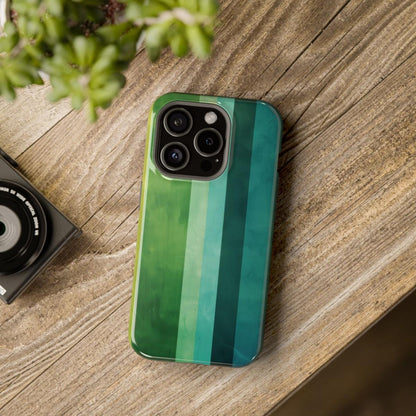 iPhone Case- Vibrant Green Stripes