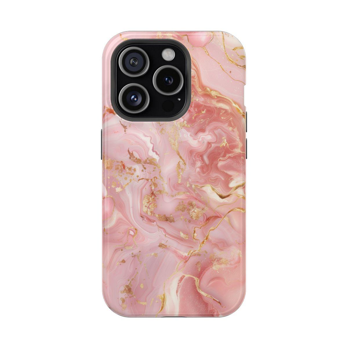 iPhone Case - Golden Vein Pink Marble