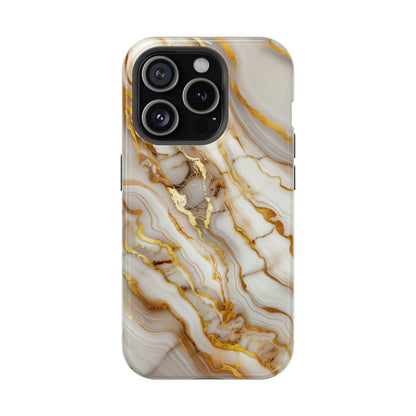 iPhone Case - Golden Vein White Marble