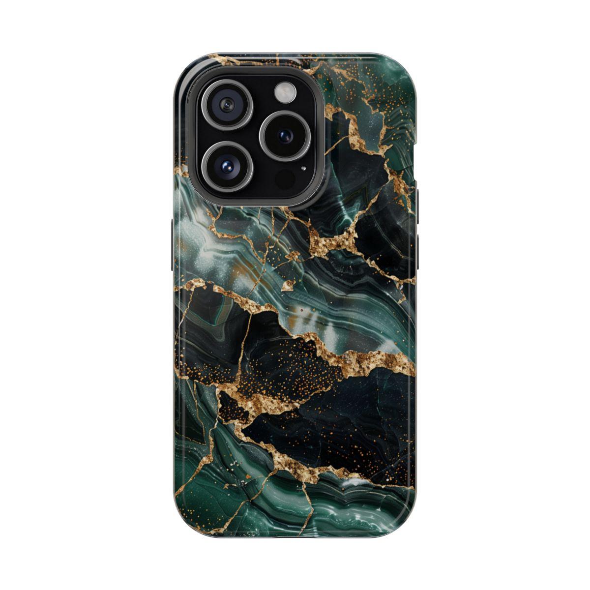 iPhone Case - Golden Vein Blue Marble