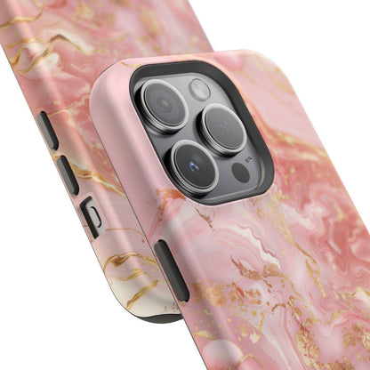 iPhone Case - Golden Vein Pink Marble