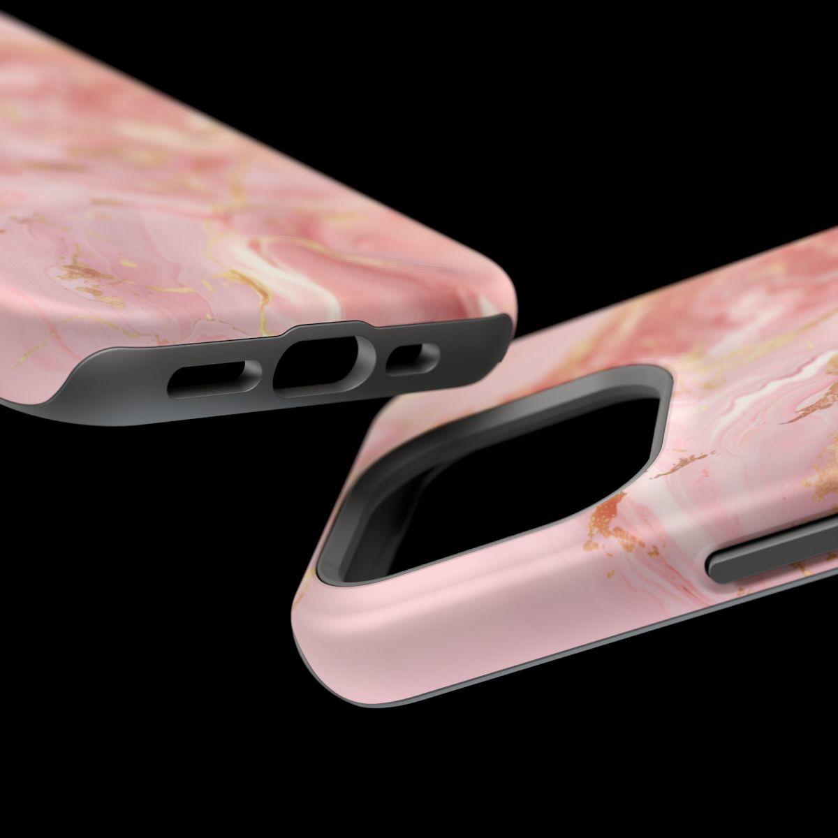 iPhone Case - Golden Vein Pink Marble