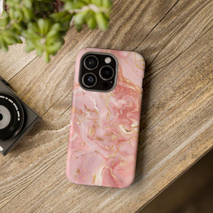 iPhone Case - Golden Vein Pink Marble