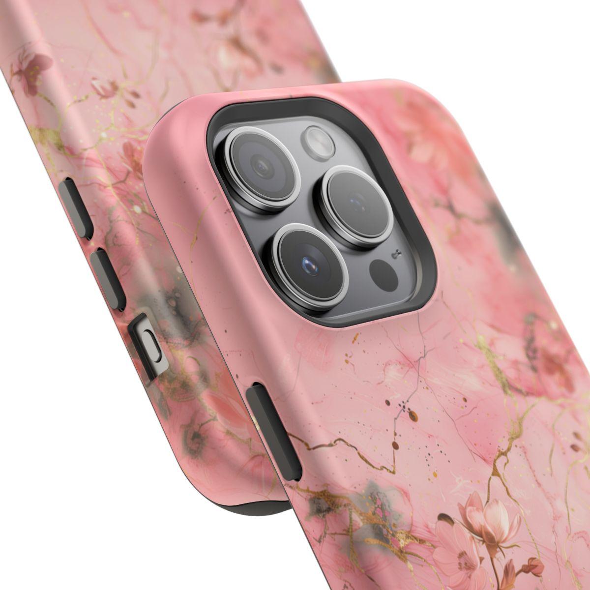 iPhone Case - Flower Pink Marble