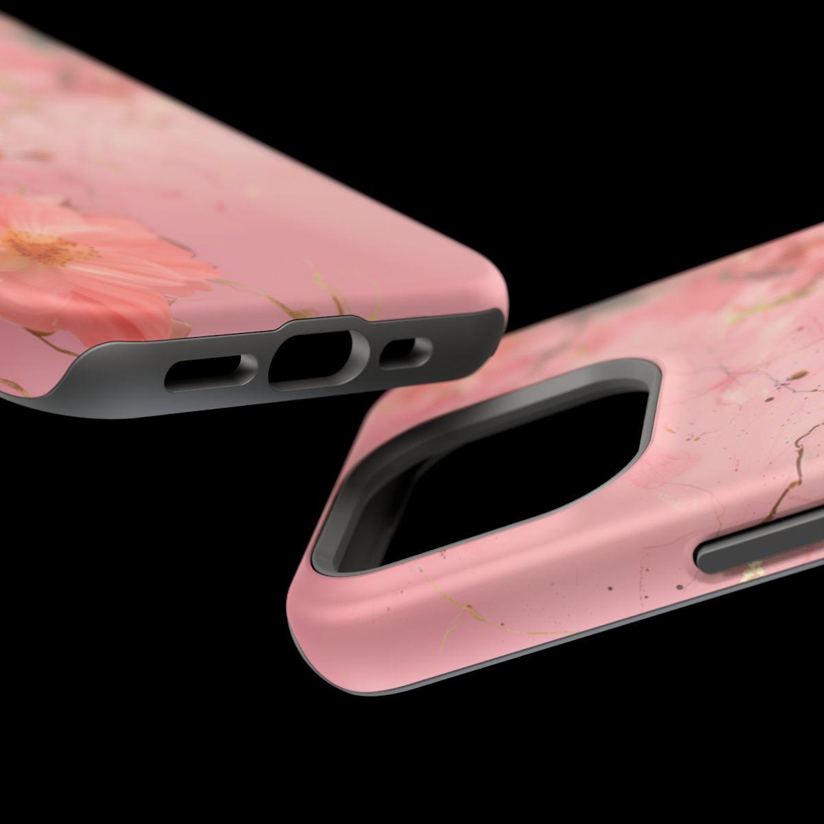 iPhone Case - Flower Pink Marble