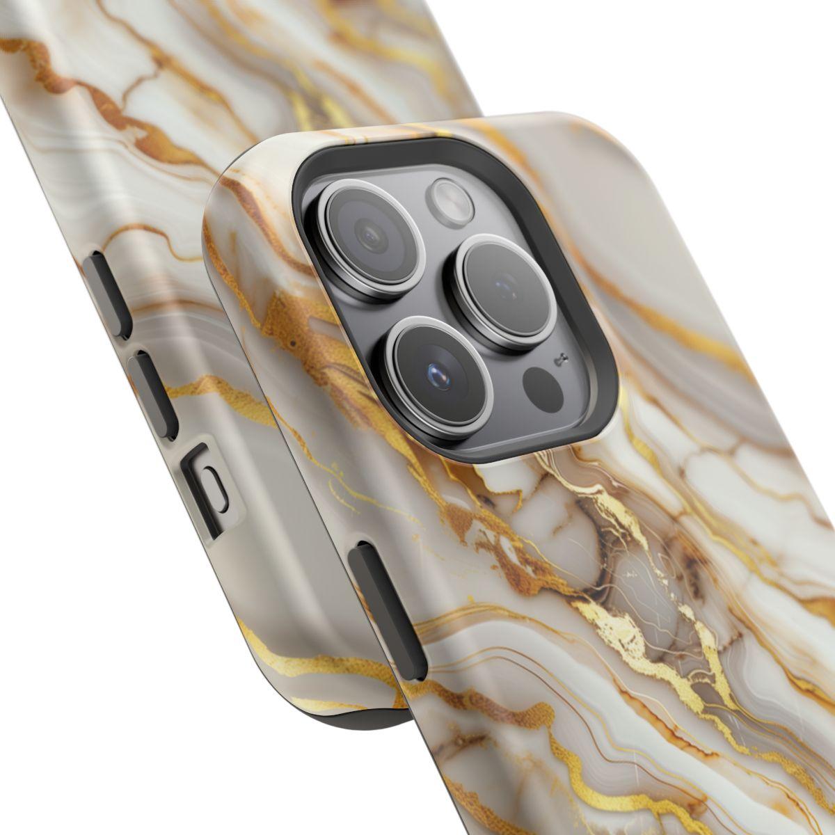 iPhone Case - Golden Vein White Marble