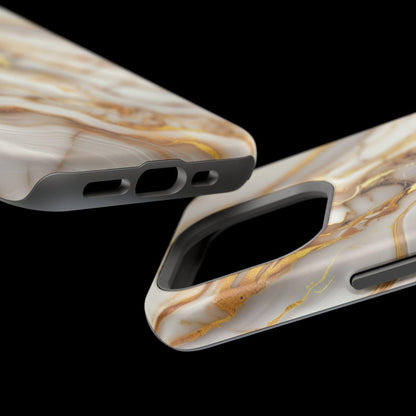 iPhone Case - Golden Vein White Marble