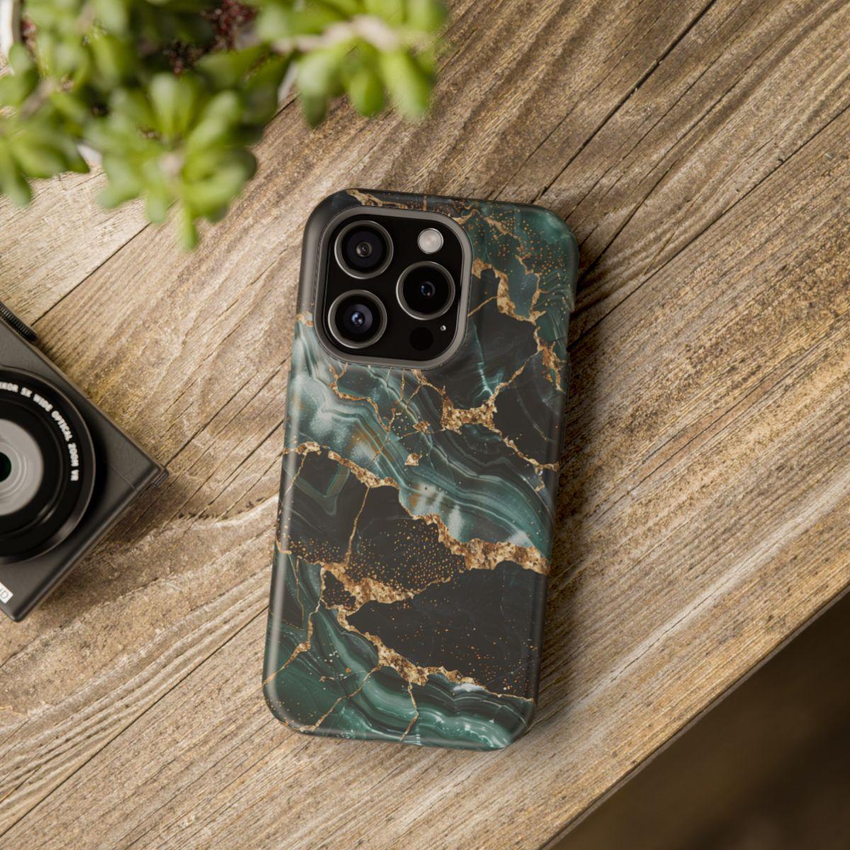 iPhone Case - Golden Vein Blue Marble