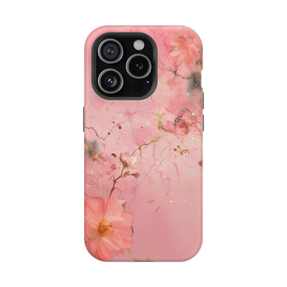 iPhone Case - Flower Pink Marble