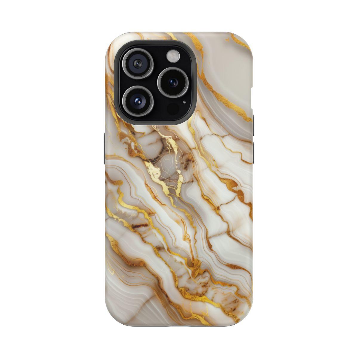 iPhone Case - Golden Vein White Marble