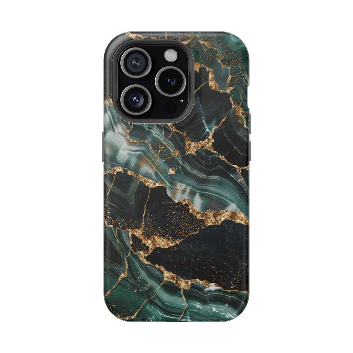 iPhone Case - Golden Vein Blue Marble