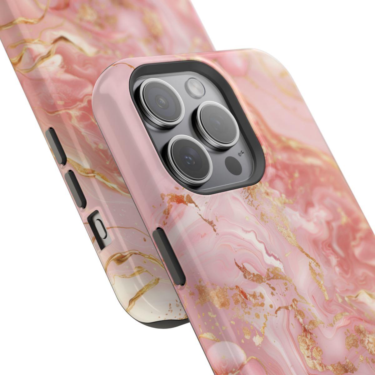 iPhone Case - Golden Vein Pink Marble