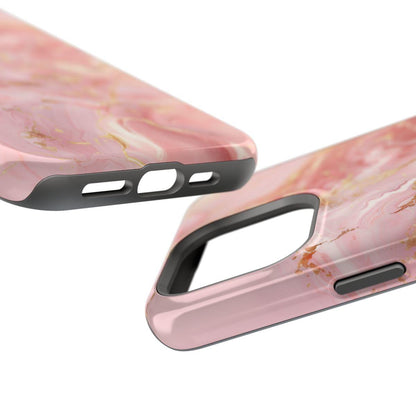 iPhone Case - Golden Vein Pink Marble