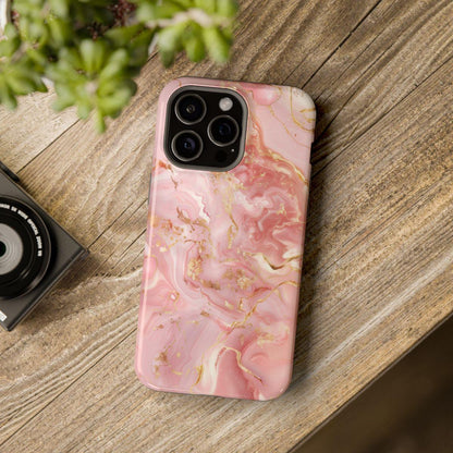 iPhone Case - Golden Vein Pink Marble