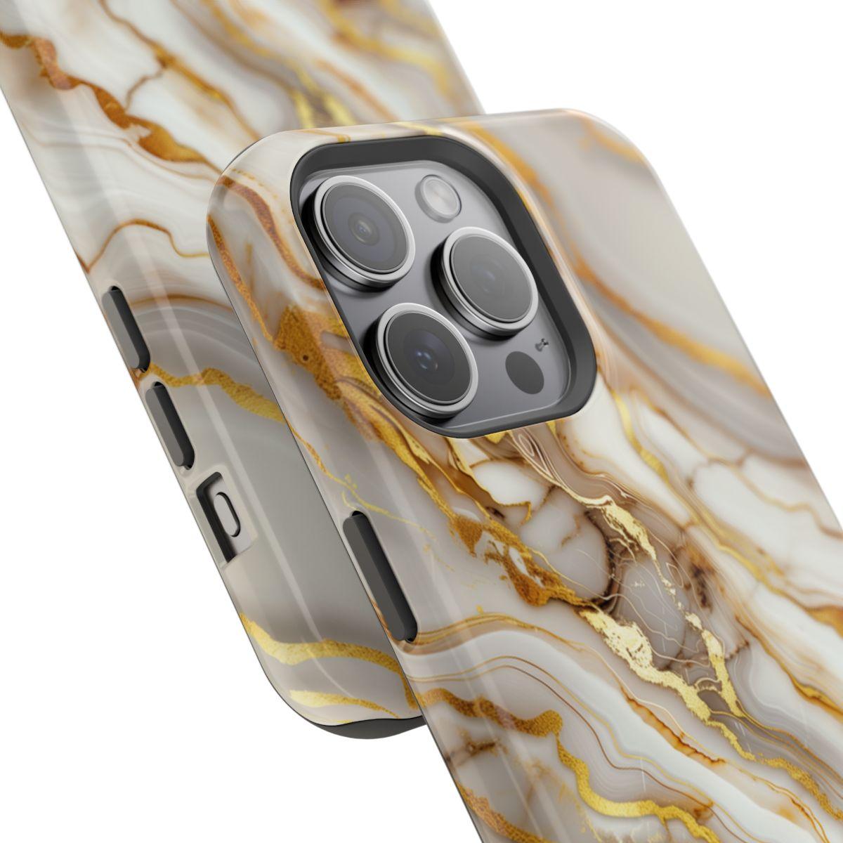 iPhone Case - Golden Vein White Marble