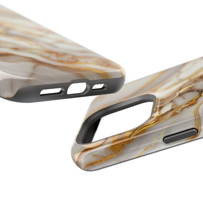 iPhone Case - Golden Vein White Marble