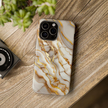 iPhone Case - Golden Vein White Marble