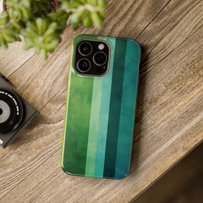 iPhone Case- Vibrant Green Stripes