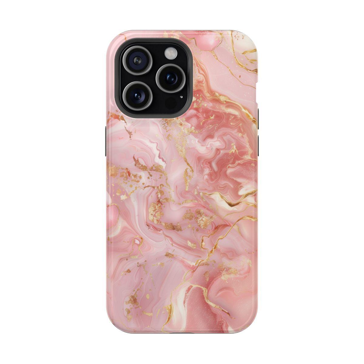 iPhone Case - Golden Vein Pink Marble