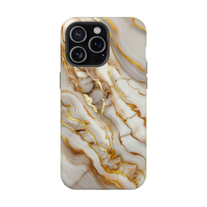 iPhone Case - Golden Vein White Marble