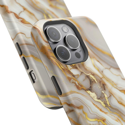 iPhone Case - Golden Vein White Marble