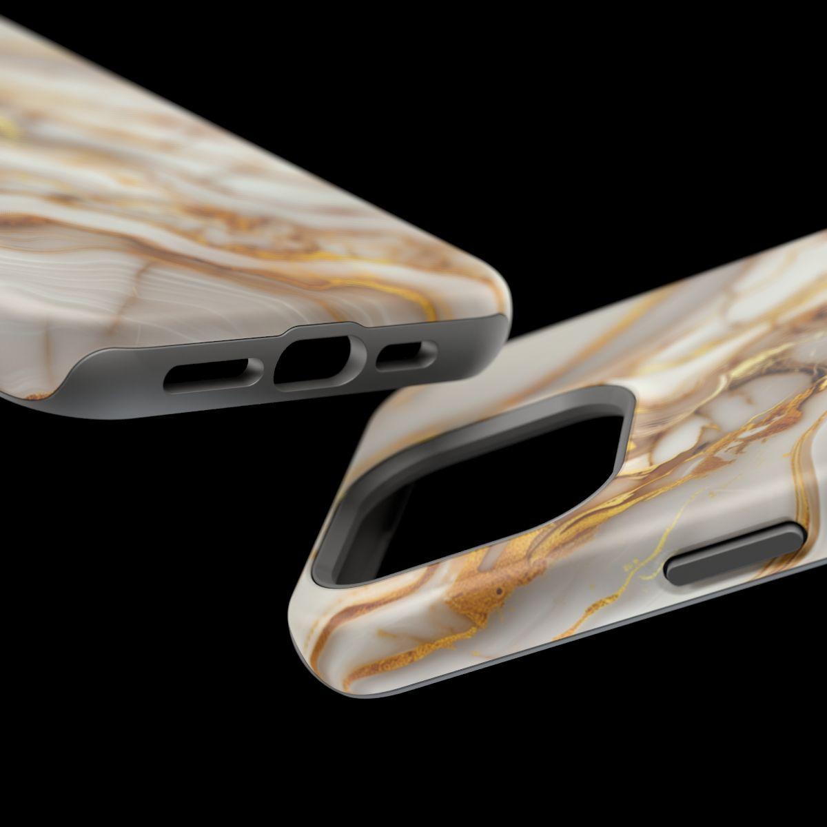 iPhone Case - Golden Vein White Marble