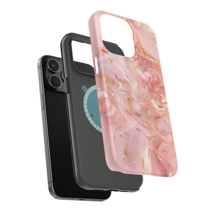 iPhone Case - Golden Vein Pink Marble