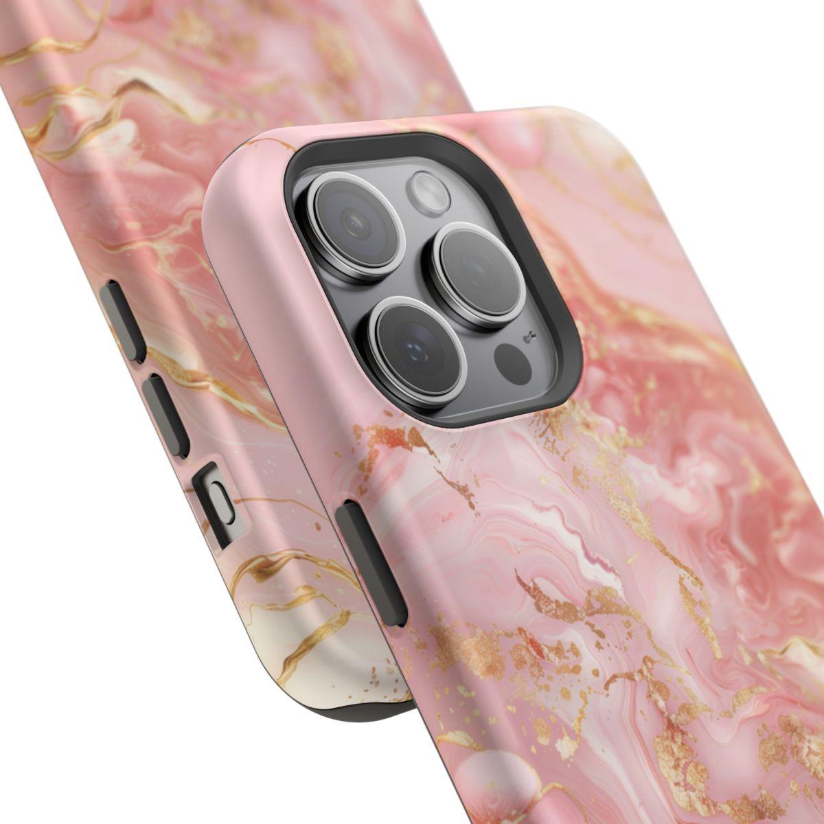 iPhone Case - Golden Vein Pink Marble