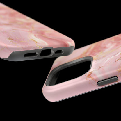 iPhone Case - Golden Vein Pink Marble