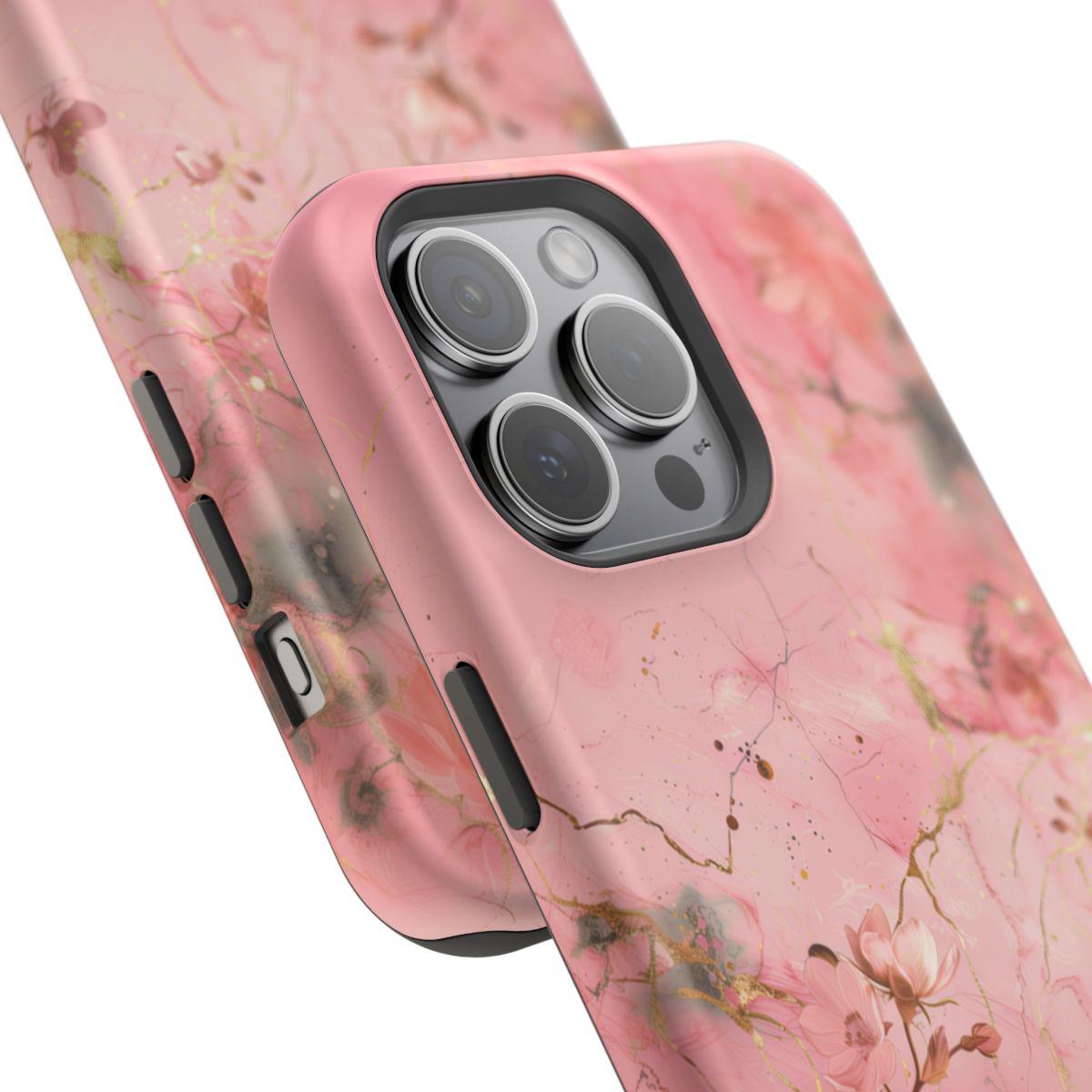 iPhone Case - Flower Pink Marble