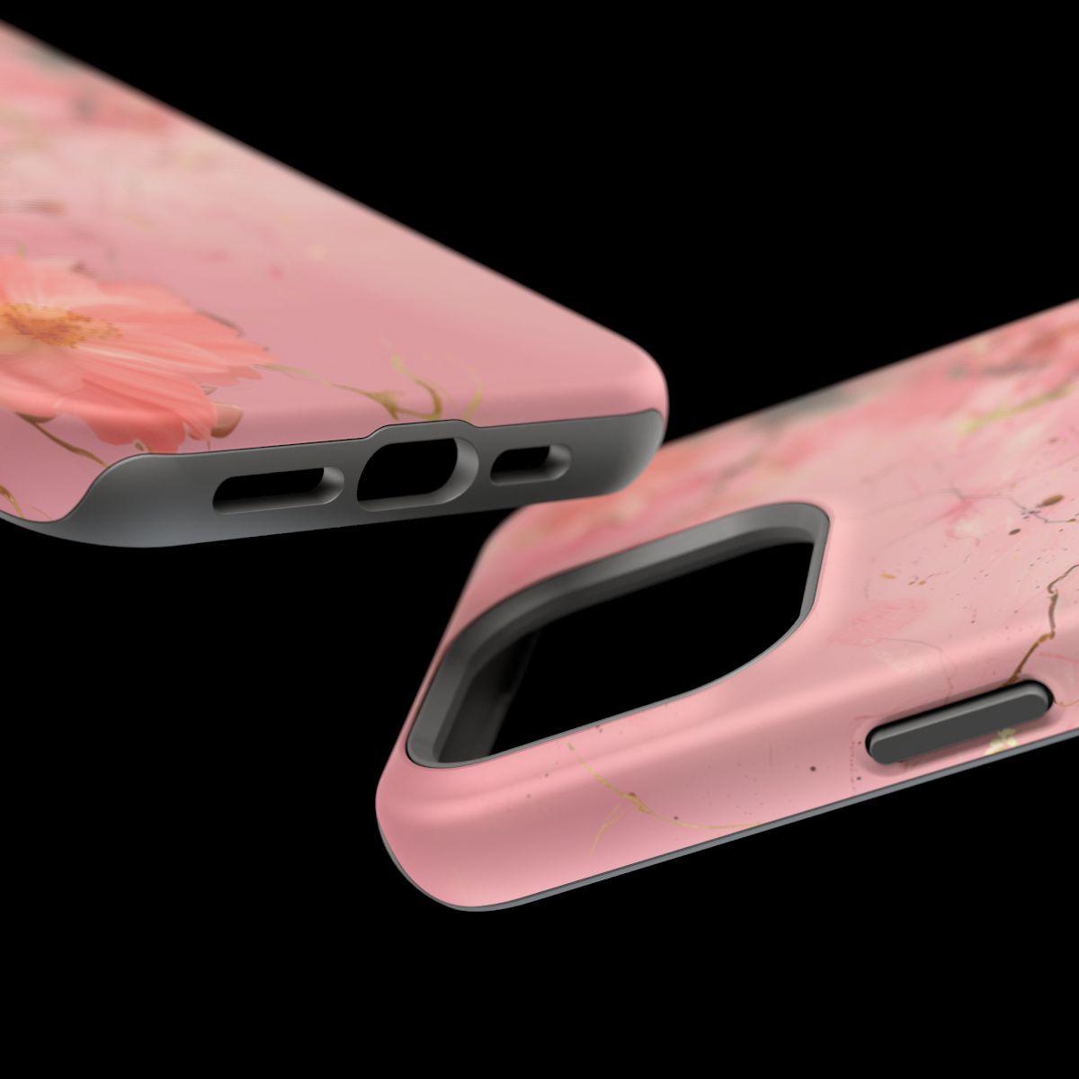 iPhone Case - Flower Pink Marble