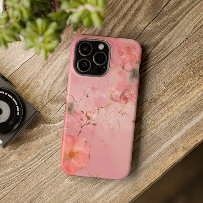 iPhone Case - Flower Pink Marble