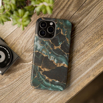 iPhone Case - Golden Vein Blue Marble