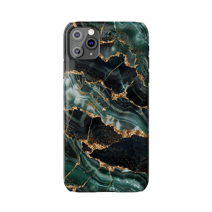 iPhone Case - Golden Vein Blue Marble