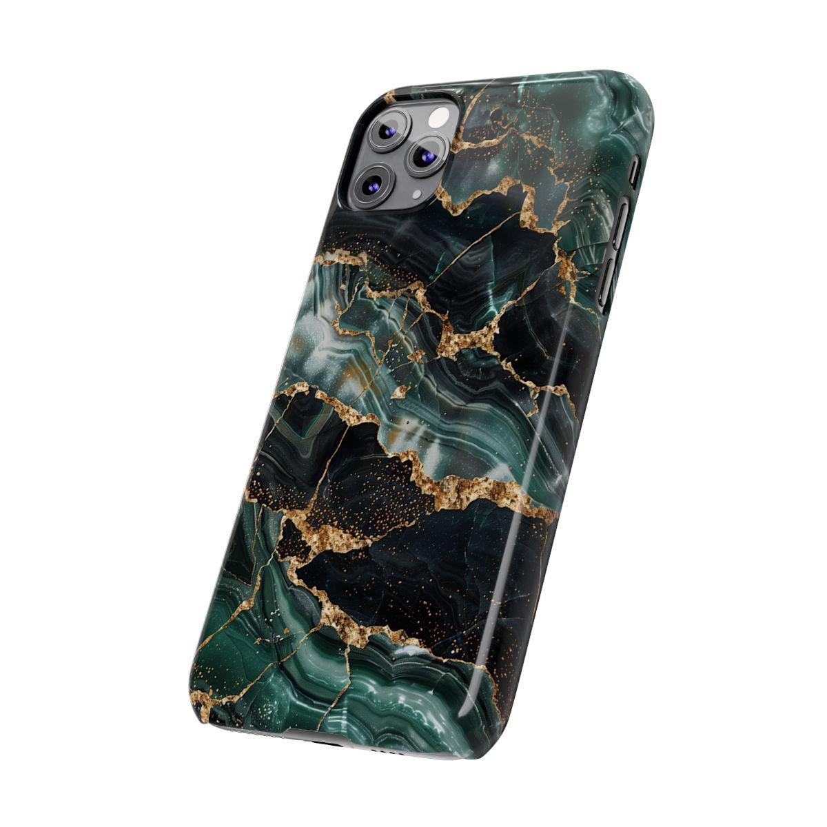 iPhone Case - Golden Vein Blue Marble