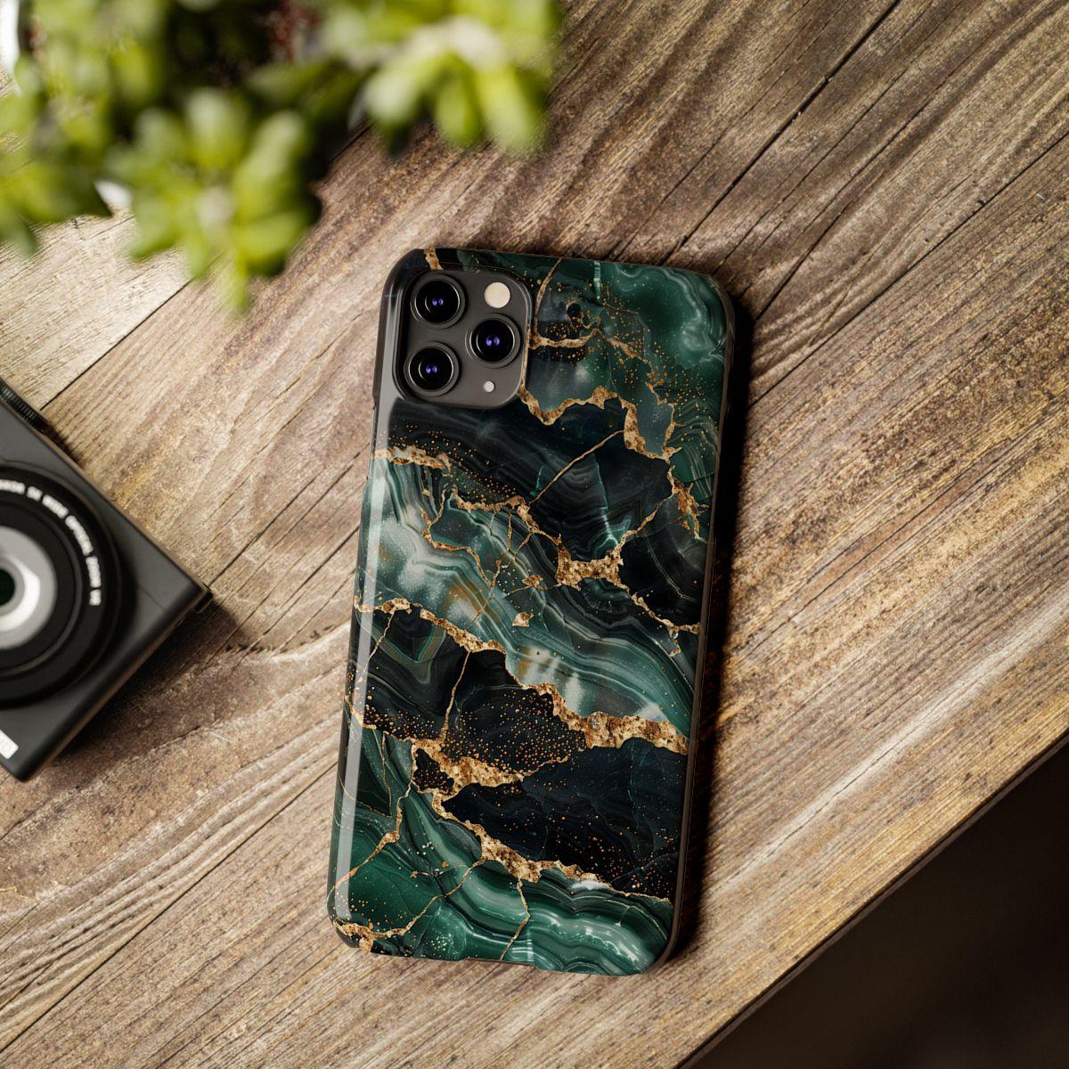 iPhone Case - Golden Vein Blue Marble