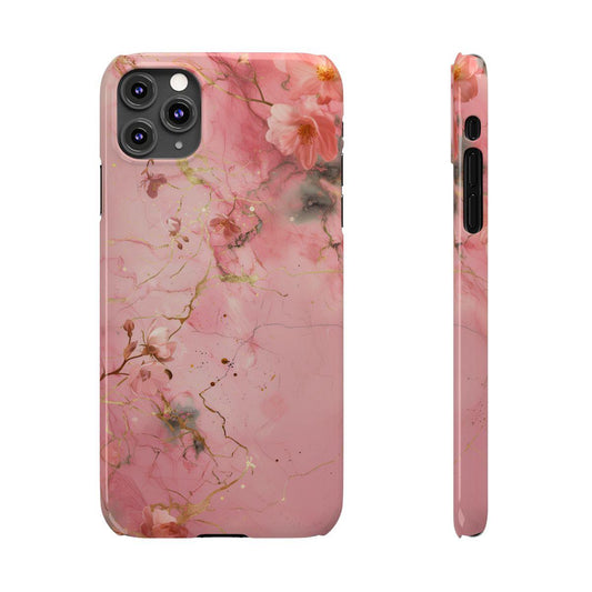 iPhone Case - Flower Pink Marble