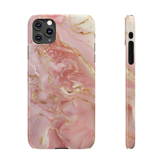 iPhone Case - Golden Vein Pink Marble