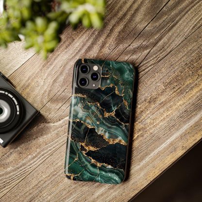 iPhone Case - Golden Vein Blue Marble